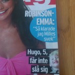 2004. Hugo på framsidan av Aftonbladets Söndagsbilaga.